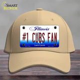 Number 1 Cubs Fan Novelty License Plate Hat Tag Cotton / Khaki