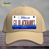 Go Blackhawks Novelty License Plate Hat Tag Cotton / Khaki