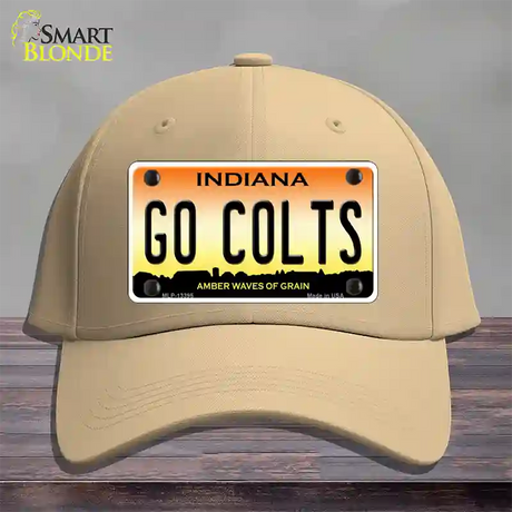 Go Colts Novelty License Plate Hat Tag Cotton / Khaki