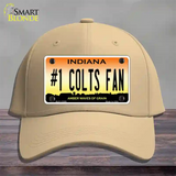 Number 1 Colts Fan Novelty License Plate Hat Tag Cotton / Khaki