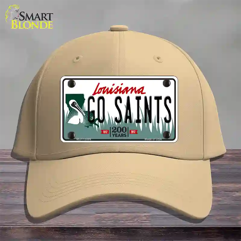 Go Saints Novelty License Plate Hat Tag Cotton / Khaki