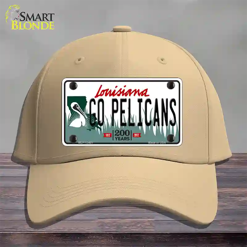 Go Pelicans Novelty License Plate Hat Tag Cotton / Khaki