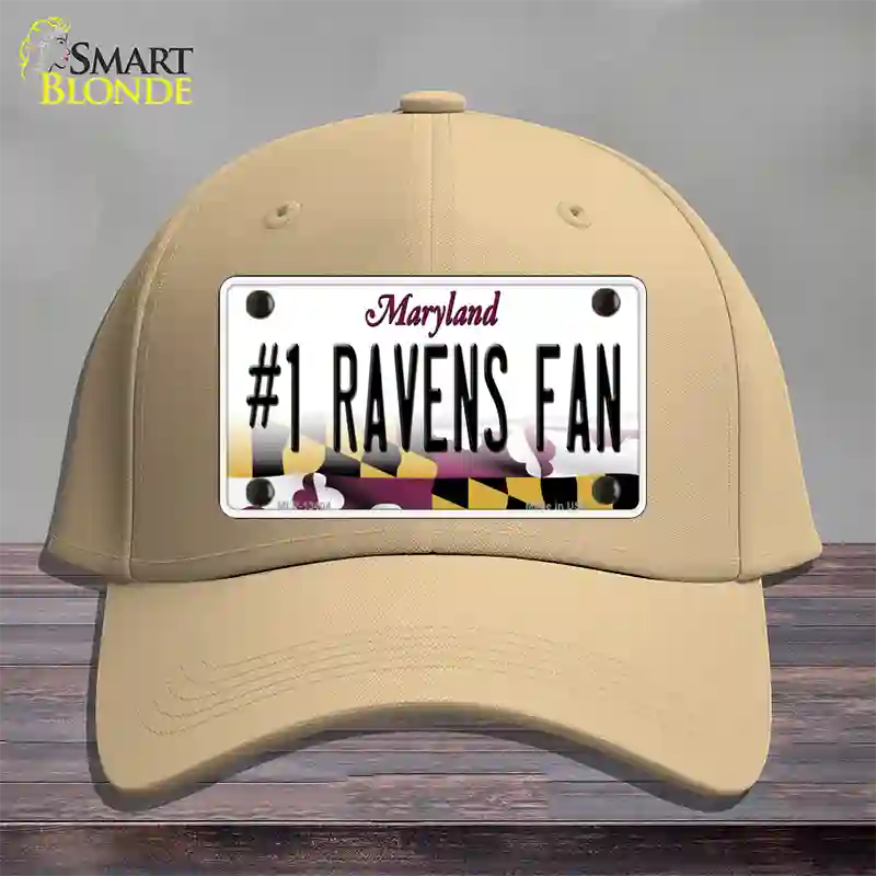 Number 1 Ravens Fan Novelty License Plate Hat Tag Cotton / Khaki