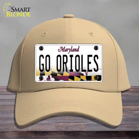 Go Orioles Novelty License Plate Hat Tag Cotton / Khaki