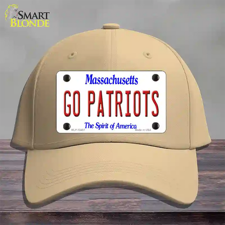 Go Patriots Novelty License Plate Hat Tag Cotton / Khaki