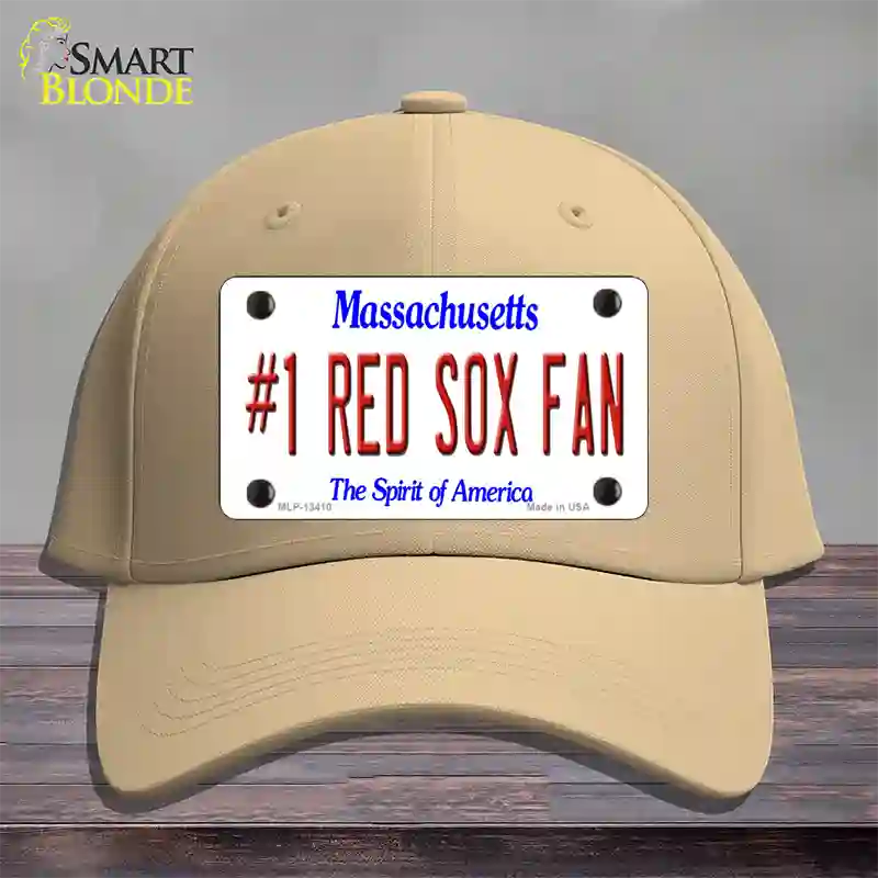 Number 1 Red Sox Fan Novelty License Plate Hat Tag Cotton / Khaki