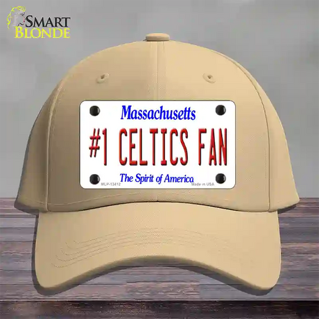 Number 1 Celtics Fan Novelty License Plate Hat Tag Cotton / Khaki