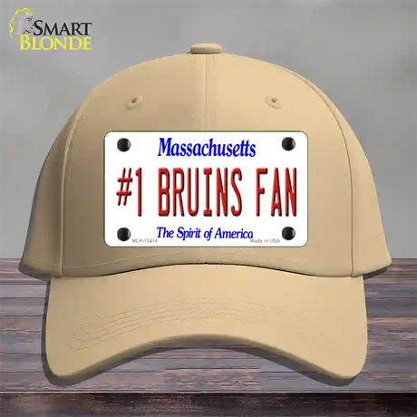 Number 1 Bruins Fan Novelty License Plate Hat Tag Cotton / Khaki