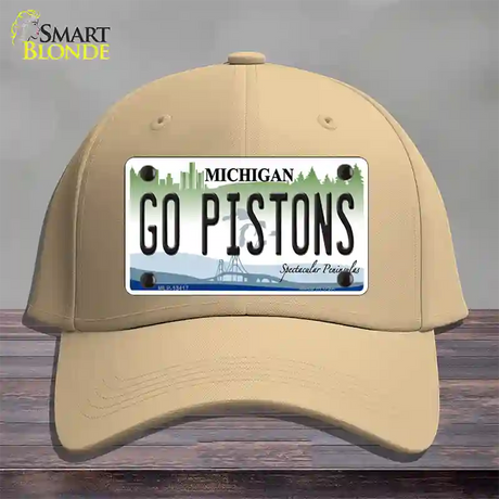 Go Pistons Novelty License Plate Hat Tag Cotton / Khaki