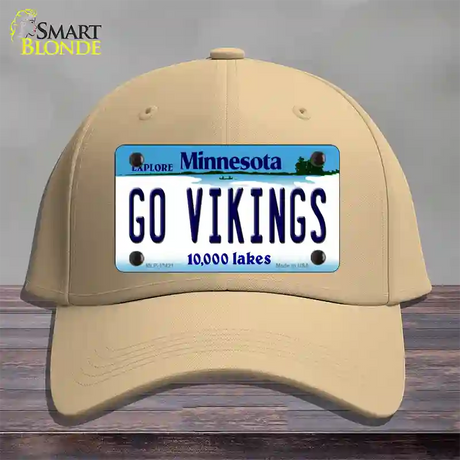 Go Vikings Novelty License Plate Hat Tag Cotton / Khaki