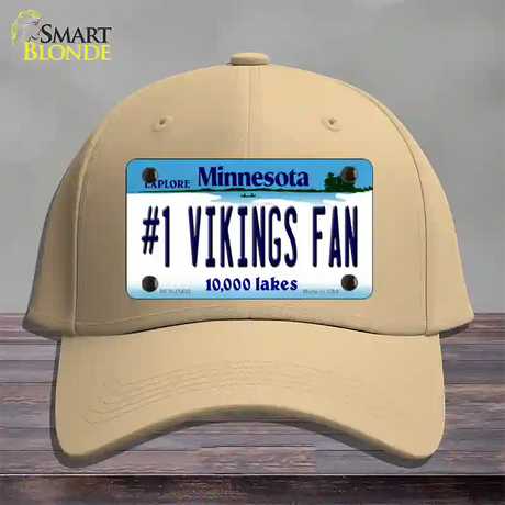 Number 1 Vikings Fan Novelty License Plate Hat Tag Cotton / Khaki