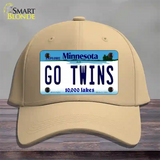 Go Twins Novelty License Plate Hat Tag Cotton / Khaki