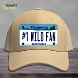 Number 1 Wild Fan Novelty License Plate Hat Tag Cotton / Khaki