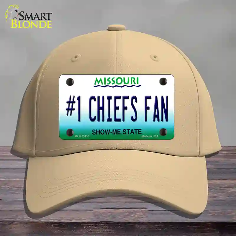 Number 1 Chiefs Fan Novelty License Plate Hat Tag Cotton / Khaki