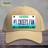 Number 1 Chiefs Fan Novelty License Plate Hat Tag Cotton / Khaki