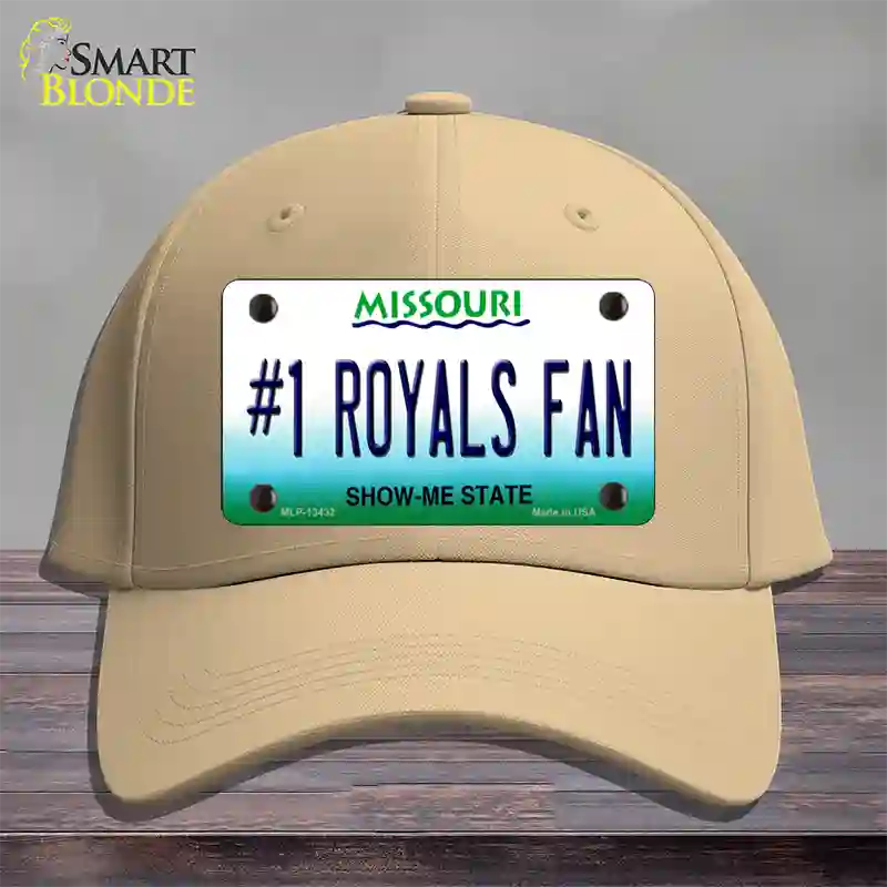 Number 1 Royals Fan Novelty License Plate Hat Tag Cotton / Khaki