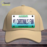 Number 1 Cardinals Fan Missouri Novelty License Plate Hat Tag Cotton / Khaki