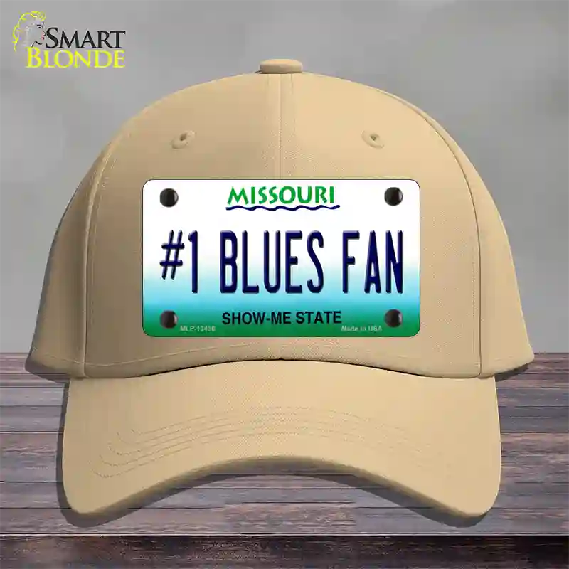 Number 1 Blues Fan Novelty License Plate Hat Tag Cotton / Khaki