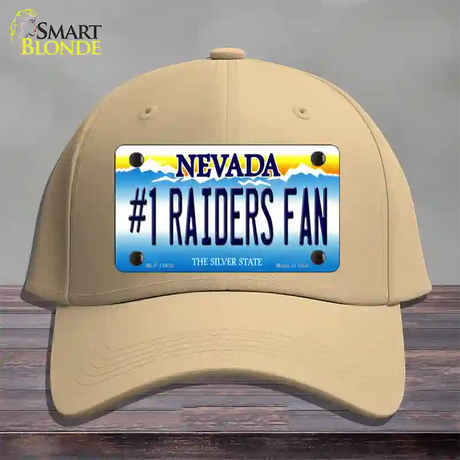 Number 1 Raiders Fan Nevada Novelty License Plate Hat Tag Cotton / Khaki