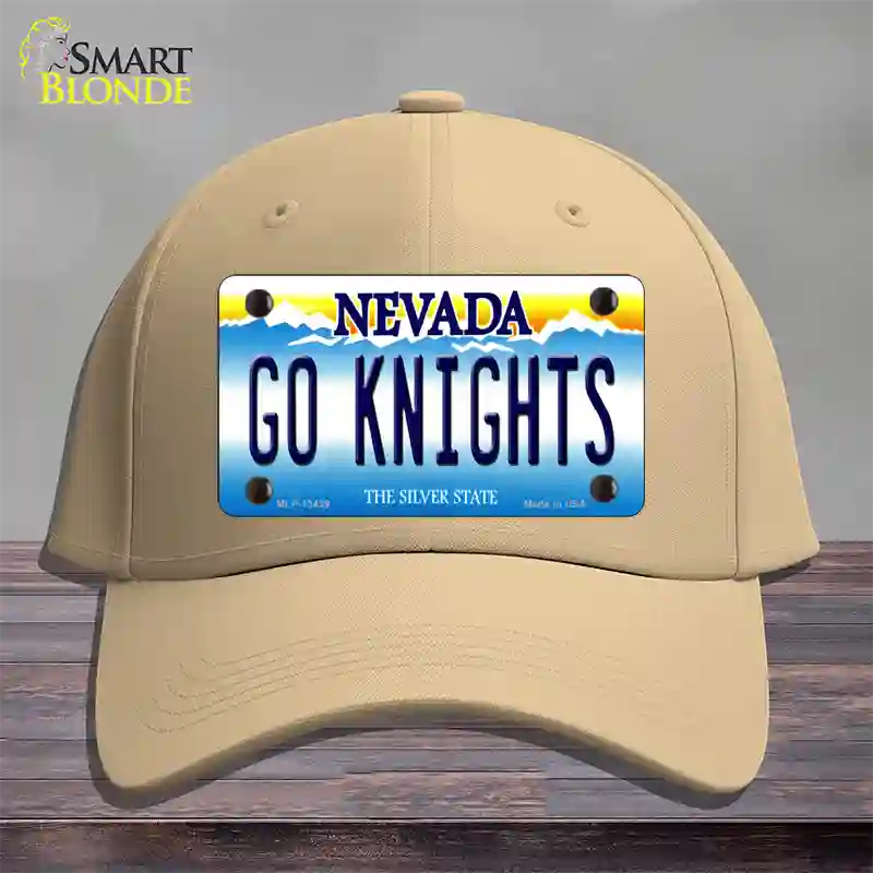 Go Golden Knights Novelty License Plate Hat Tag Cotton / Khaki