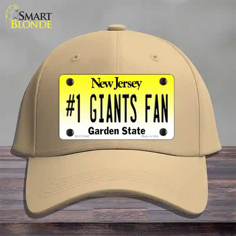 New Jersey Number 1 Giants Fan Novelty License Plate Hat Tag Cotton / Khaki