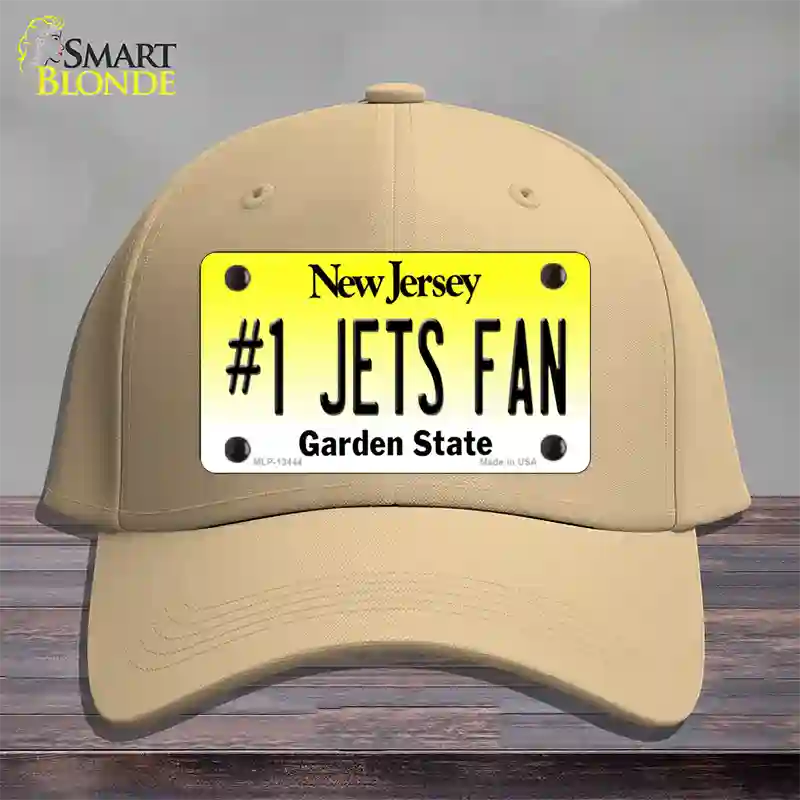 Number 1 Jets Fan Novelty License Plate Hat Tag Cotton / Khaki