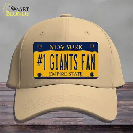 Number 1 Giants Fan New York Novelty License Plate Hat Tag Cotton / Khaki