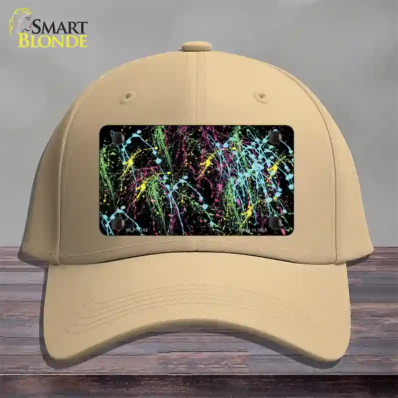 Paint Splashes Novelty License Plate Hat Cotton / Khaki