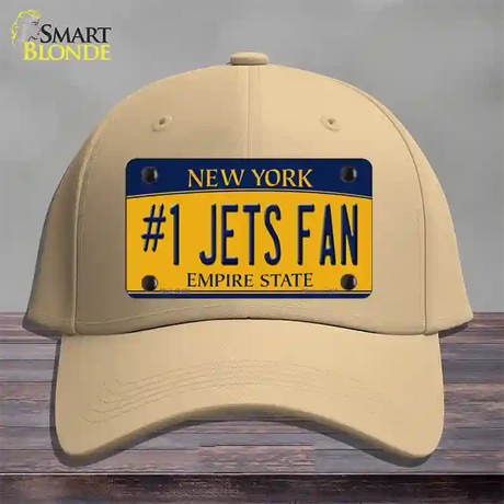 Number 1 Jets Fan New York Novelty License Plate Hat Tag Cotton / Khaki