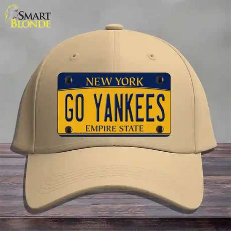 Go Yankees Novelty License Plate Hat Tag Cotton / Khaki