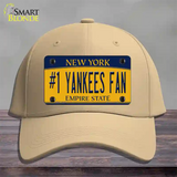 Number 1 Yankees Fan Novelty License Plate Hat Tag Cotton / Khaki