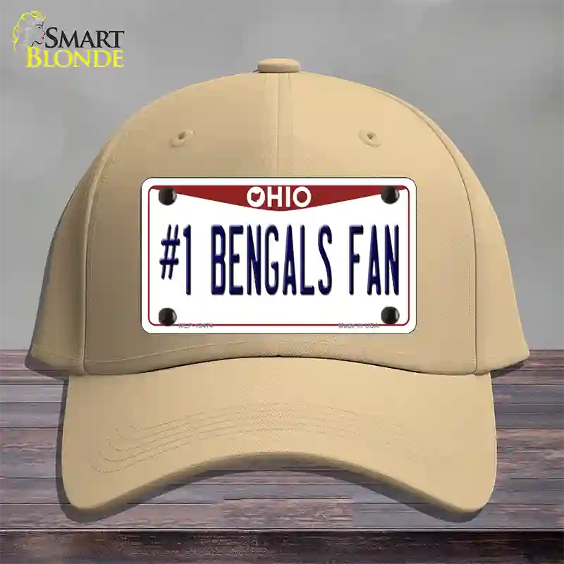 Number 1 Bengals Fan Novelty License Plate Hat Tag Cotton / Khaki