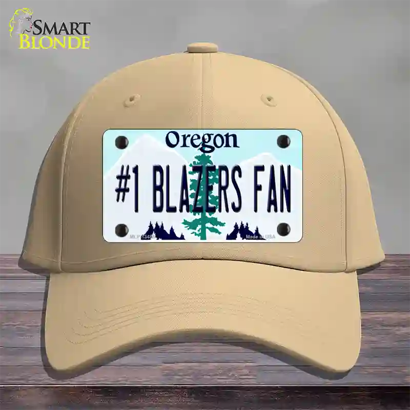 Number 1 Blazers Fan Novelty License Plate Hat Tag Cotton / Khaki