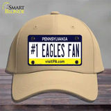 Number 1 Eagles Fan Novelty License Plate Hat Tag Cotton / Khaki