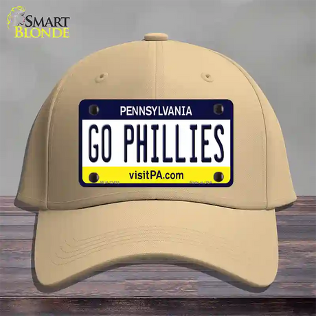 Go Phillies Novelty License Plate Hat Tag Cotton / Khaki