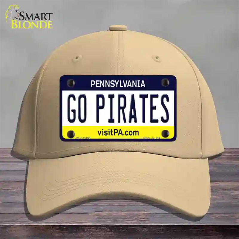 Go Pirates Novelty License Plate Hat Tag Cotton / Khaki