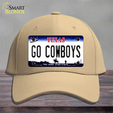 Go Cowboys Novelty License Plate Hat Tag Cotton / Khaki