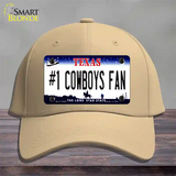 Number 1 Cowboys Fan Novelty License Plate Hat Tag Cotton / Khaki