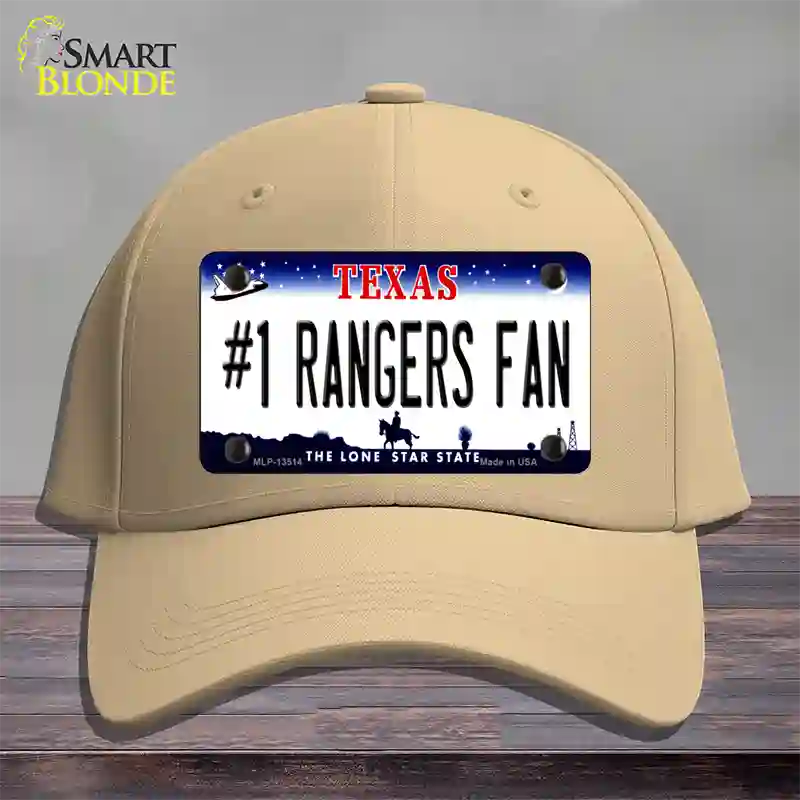 Number 1 Rangers Fan Texas Novelty License Plate Hat Tag Cotton / Khaki