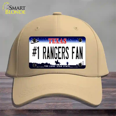 Number 1 Rangers Fan Texas Novelty License Plate Hat Tag Cotton / Khaki