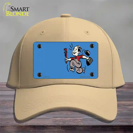 Plumber Offset Novelty License Plate Hat Cotton / Khaki