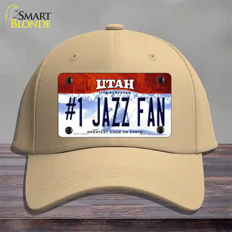 Number 1 Jazz Fan Novelty License Plate Hat Tag Cotton / Khaki