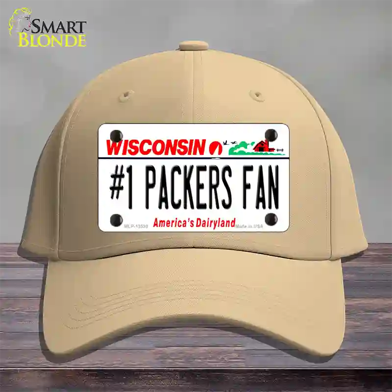 Number 1 Packers Fan Novelty License Plate Hat Tag Cotton / Khaki