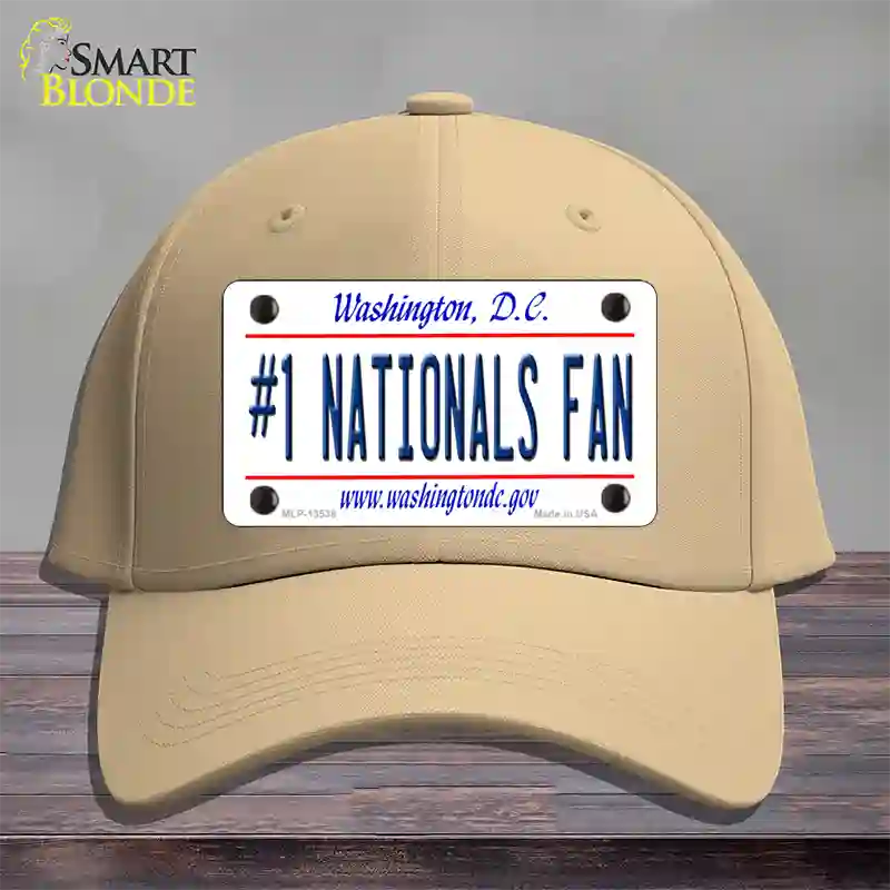 Number 1 Nationals Fan Novelty License Plate Hat Tag Cotton / Khaki