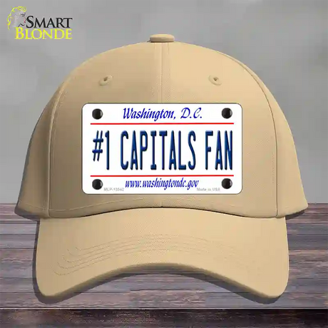 Number 1 Capitals Fan Novelty License Plate Hat Tag Cotton / Khaki