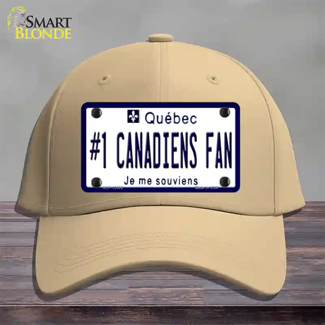 Number 1 Canadiens Fan Novelty License Plate Hat Tag Cotton / Khaki