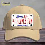 Number 1 Flames Fan Novelty License Plate Hat Tag Cotton / Khaki