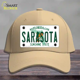 Sarasota Florida Novelty License Plate Hat Cotton / Khaki