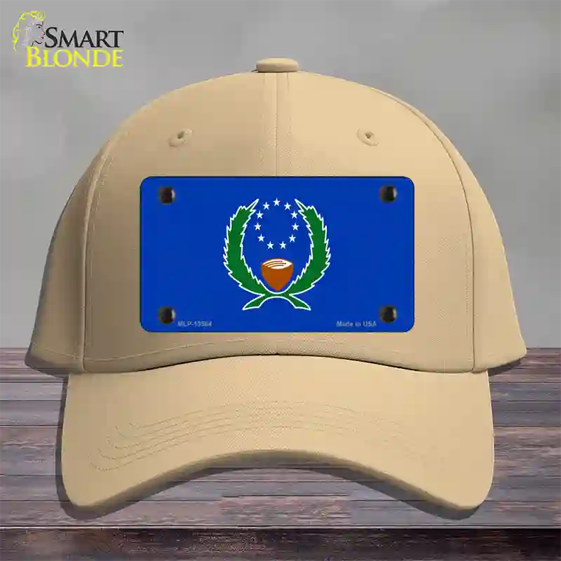 Pohnpei Flag Novelty License Plate Hat Cotton / Khaki