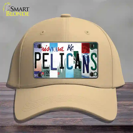 Pelicans Strip Art Novelty License Plate Hat Tag Cotton / Khaki